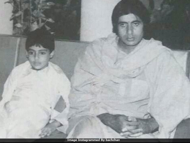 Amitabh Bachchan And Little Abhishek. Because It's Flashback Friday