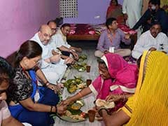 BJP President Amit Shah Has Lunch With Dalit Family In Rajasthan