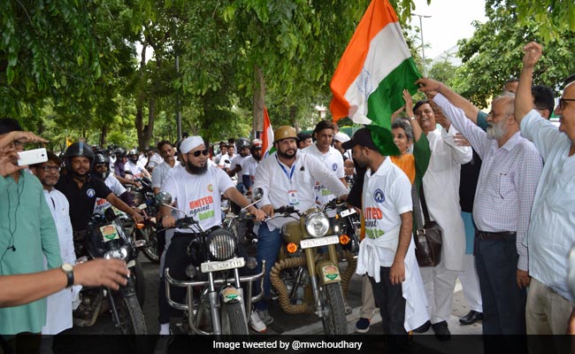 'United Against Hate' Bike Rally Sets Off For Mewat From Delhi