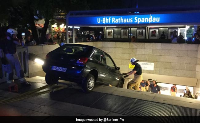 Driver Leapt From Car Before It Plunged Into Subway Station. See Photos