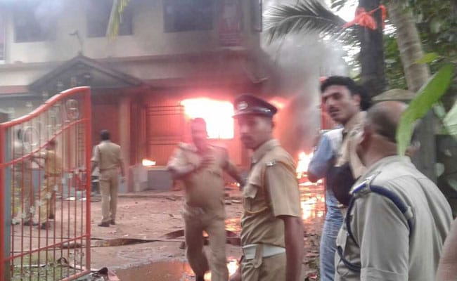 BJP Office In Kerala Set On Fire Hours After Bombs Thrown At Left Meeting