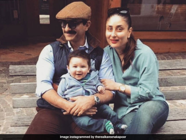 Baby Taimur With Mom Kareena Kapoor And Dad Saif Ali Khan. A Pic From Switzerland