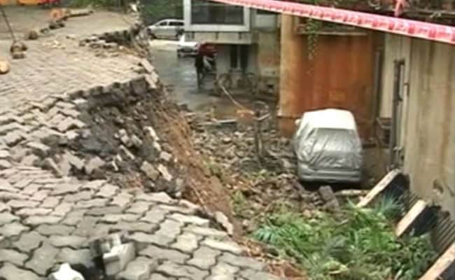 Road Caves In After Heavy Rains At Mumbai's Upscale Pali Hill