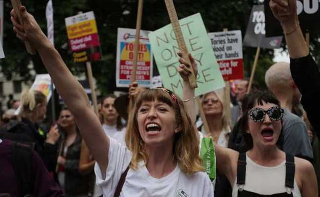 Thousands In London Protest Against Austerity, Prime Minister Theresa May