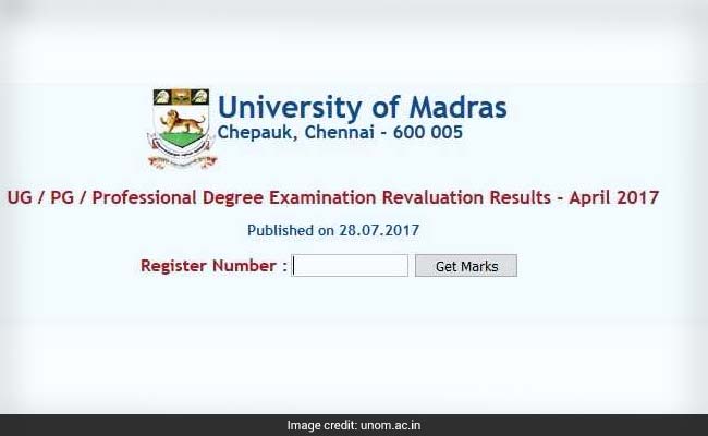 madras university results