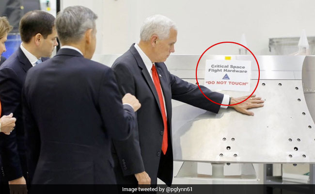 Internet Explodes After Mike Pence Touches Flight Hardware Labeled 'DO NOT TOUCH'