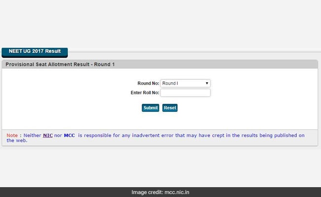 neet ug counselling result