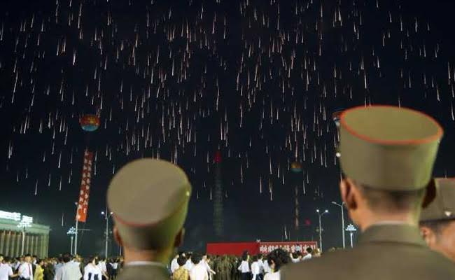 Explosions In Sky As North Korea Celebrates ICBM Launch