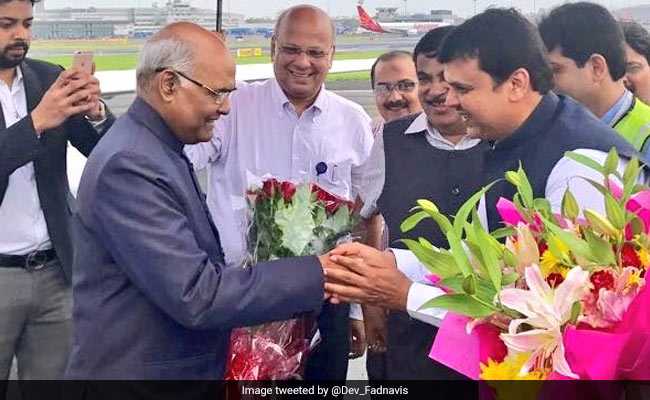 NDA Presidential Candidate Ram Nath Kovind Arrives In Mumbai To Meet MPs And Legislators