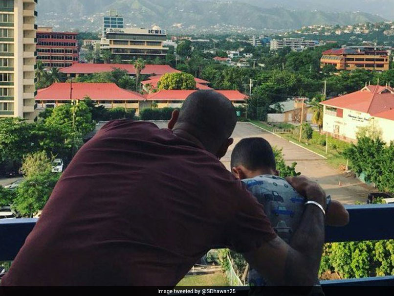 India Vs West Indies: Shikhar Dhawan Enjoys Kingstons Natural Beauty With Son Zoravar