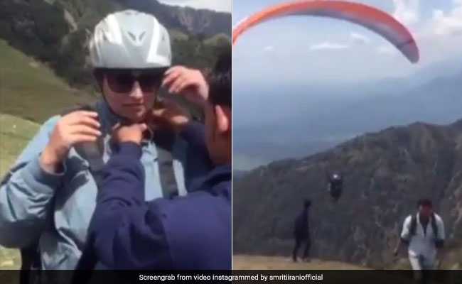 Seen This Video Of Smriti Irani Paragliding? It Comes With A Witty Caption