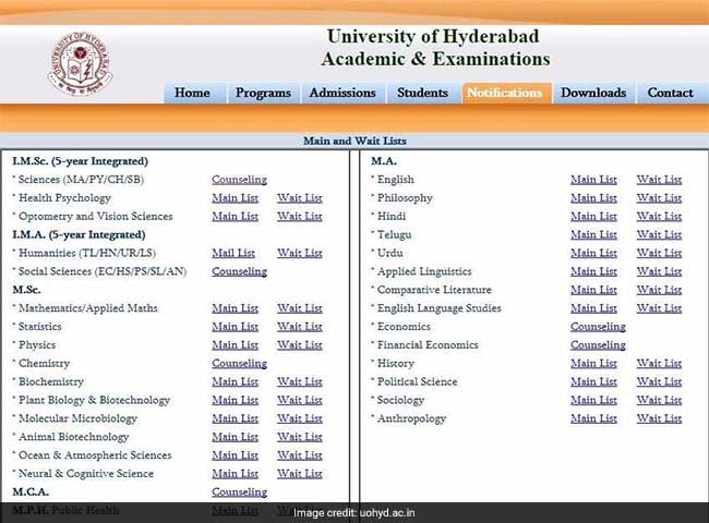 uoh results