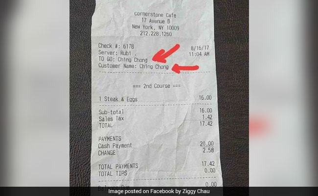 Waiter Writes 'Ching Chong' On Asian Diner's Bill, Fired By Restaurant