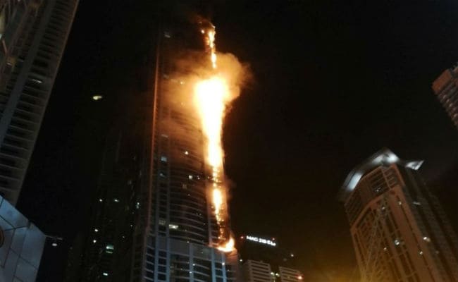 Huge Fire Engulfs Dubai Residential Skyscraper, No Injuries Reported