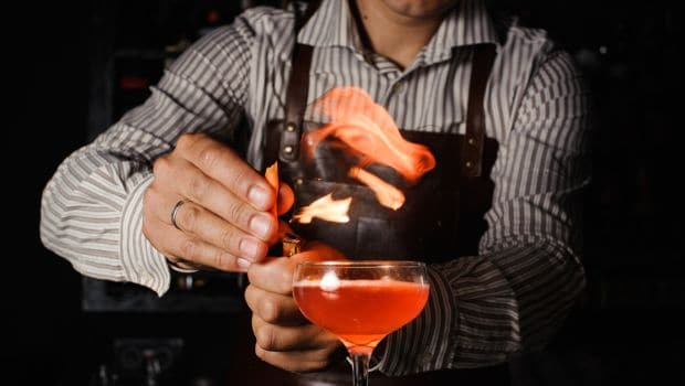 flaming cocktail