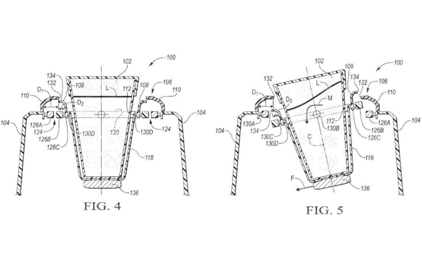 ford patents self levelling cup holders