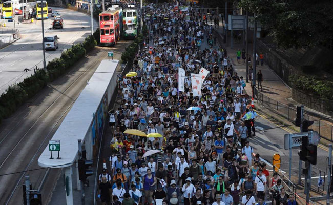 Thousands Protest In Hong Kong Over Jailing Of Democracy Activists