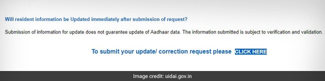 how to update aadhaar details uidai website