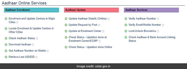 how to update aadhaar details uidai website