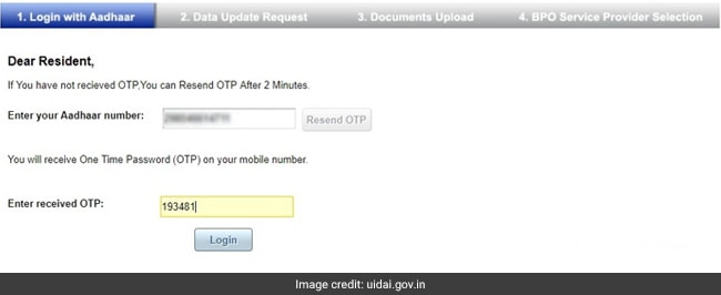 how to update aadhaar details uidai website