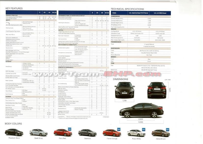 hyundai verna brochure leaked