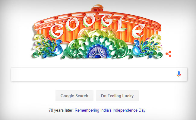 Tricolor Google Doodle To Celebrate 70 Years Of Independence