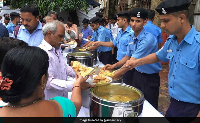 Navy Serves Fresh Meal To Rain-Battered Mumbaikars