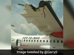 2 Passenger Planes Collide On Runway. Wing Destroyed.