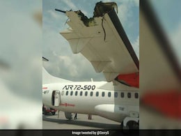 2 Passenger Planes Collide On Runway. Wing Destroyed. 2 Passenger Planes Collide On Runway. Wing Destroyed.