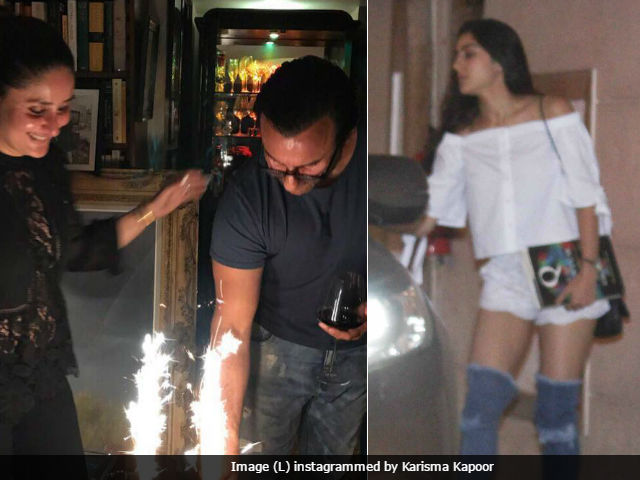 Karishma Nude Photo - Saif Ali Khan's Birthday Party: Kareena Kapoor's Nude Lips, Sara's Denim  Boots. Soon To Trend?