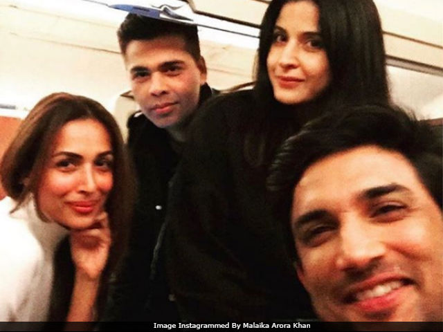 When Malaika Arora, Karan Johar And Sushant Singh Rajput Travel Together, Ek Selfie Toh Banti Hai