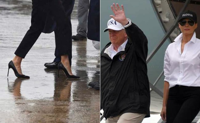 Melania Trump Trolled For 'Hurricane Heels.' #ShoeGate Has Twitter Divided