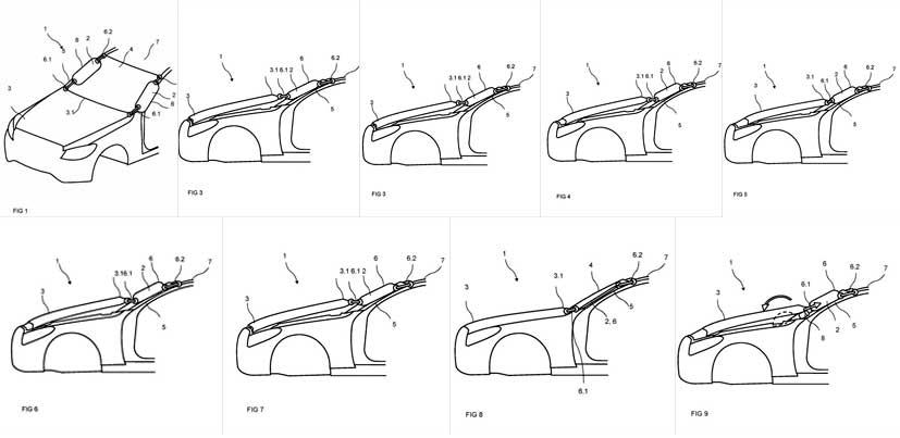 mercedes benz a pillar airbag patent
