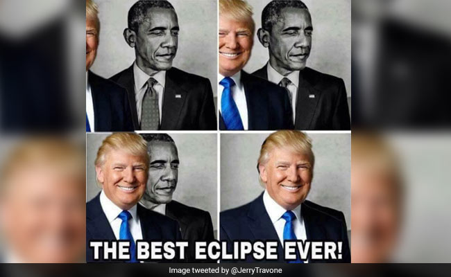 Donald Trump Retweets Bizarre Obama Eclipse Meme. The Internet Is Confused