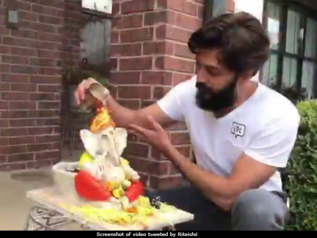 Ganesh Chaturthi 2017: Riteish Deshmukh, Genelia D'Souza Celebrate With Eco-Friendly <I>Ganpati</i>