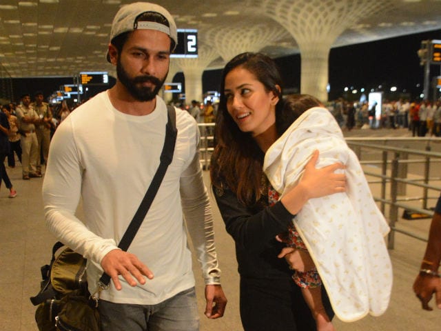 Shahid Kapoor, Mira And Baby Misha Fly Out Of Mumbai For A Family Vacation. See Pics
