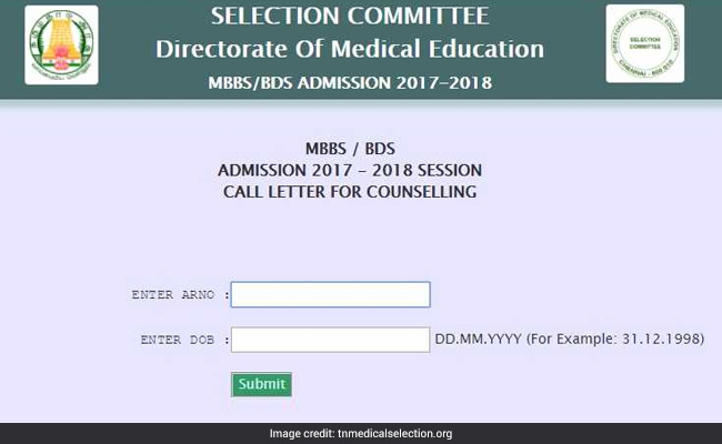 Tamil Nadu NEET Counselling: Merit List, Call Letter Released @ Tnmedicalselection.org, Tnhealth.org