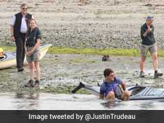 Justin Trudeau Tumbles Out Of Kayak, Jokes About 'Making A Splash'