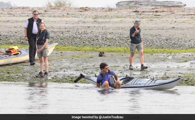 Justin Trudeau Tumbles Out Of Kayak, Jokes About 'Making A Splash'