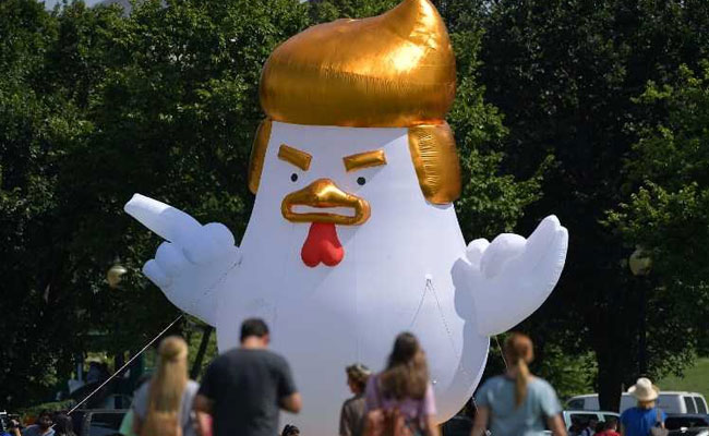 Indian Origin Activist Places Inflatable 'Trump Chicken' Near White House