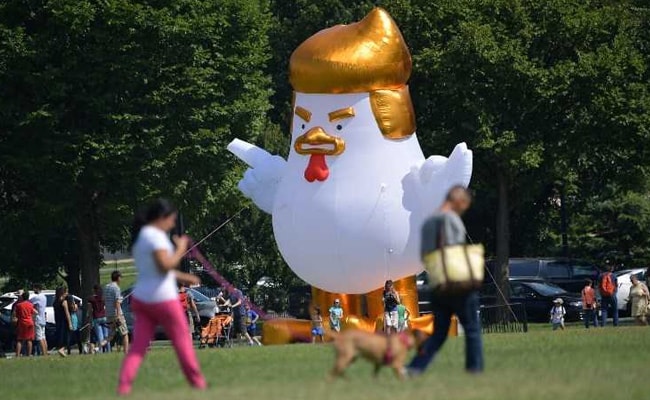 Indian-Origin Activist Places Giant Inflatable 'Trump Chicken' Near White House
