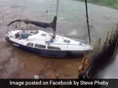 Typhoon Brings A Yacht To Man's Backyard. Watch Incredible Video
