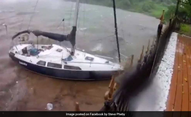 Typhoon Brings A Yacht To Man's Backyard. Watch Incredible Video