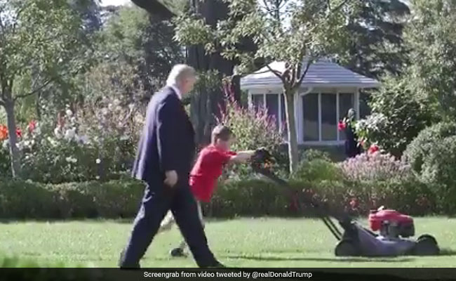 Trump Lets An 11-Year-Old Boy Mow The White House Lawn