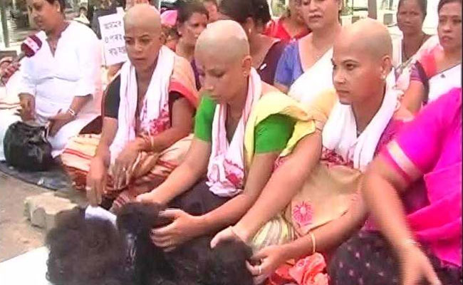 In Assam, Women Shave Their Heads In Protest Against Government