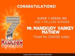 Indian Man Wins USD 1.9 Million In UAE Lucky Draw Indian Man Wins USD 1.9 Million In UAE Lucky Draw