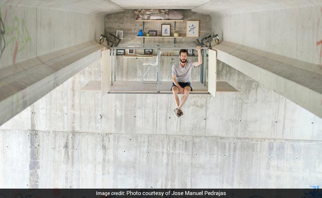 This Man Created A Mysterious Office Suspended Underneath A Bridge