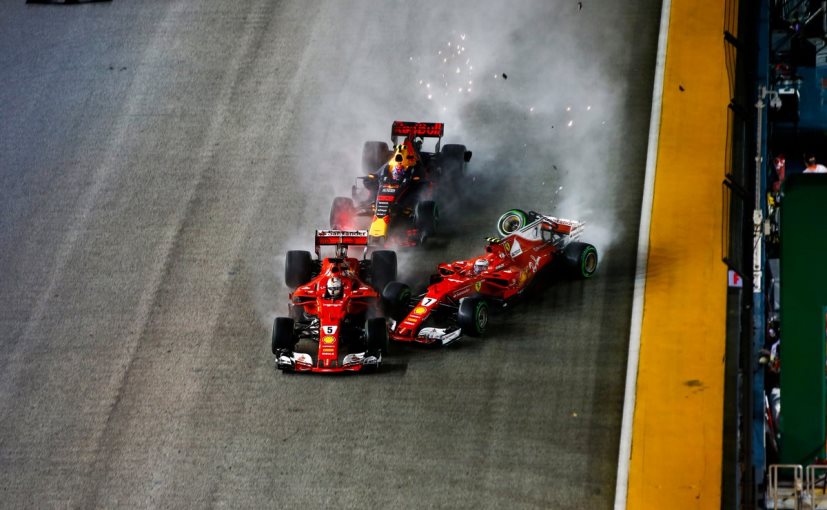 F1 2017: Hamilton Wins Singapore GP Ahead Of Ricciardo As Both Ferraris Crash