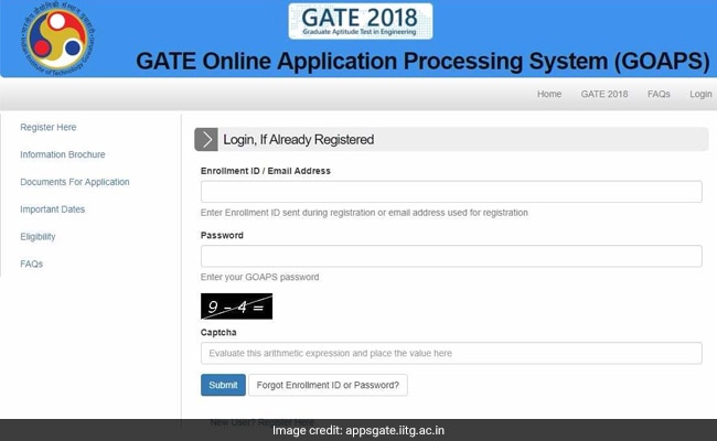 gate 2018 application