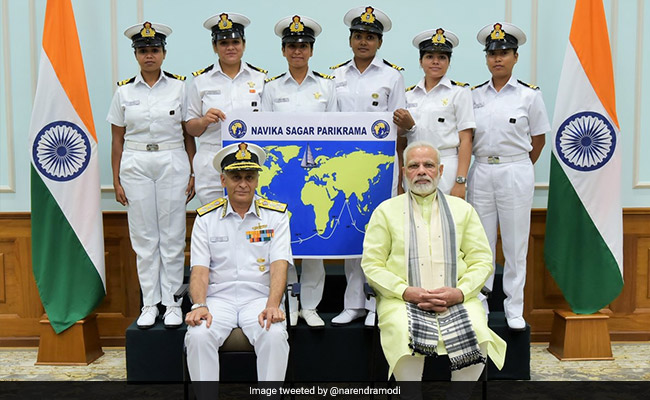 PM Narendra Modi Wishes Well To Navy's All-Women Around-The Globe Mission